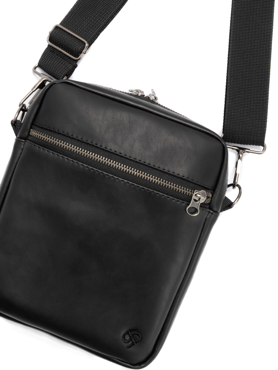 Сумка через плече MINI METAL ZIP 2 I екошкіра чорна глянцева 4/25