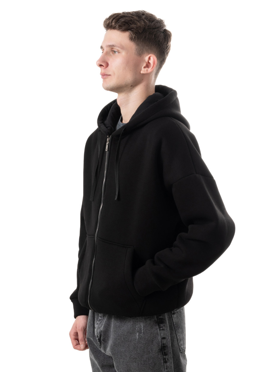 Худи oversize fleece на молнии І черный 4/24