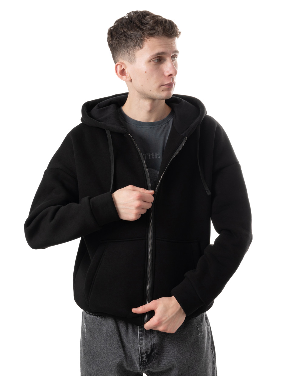 Худи oversize fleece на молнии І черный 4/24