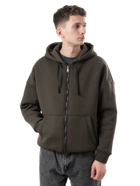 Худи oversize fleece на молнии І хаки 4/24