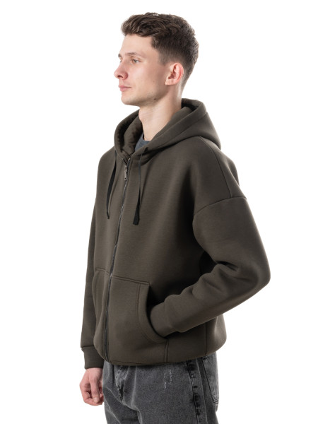 Худи oversize fleece на молнии І хаки 4/24 фото 2