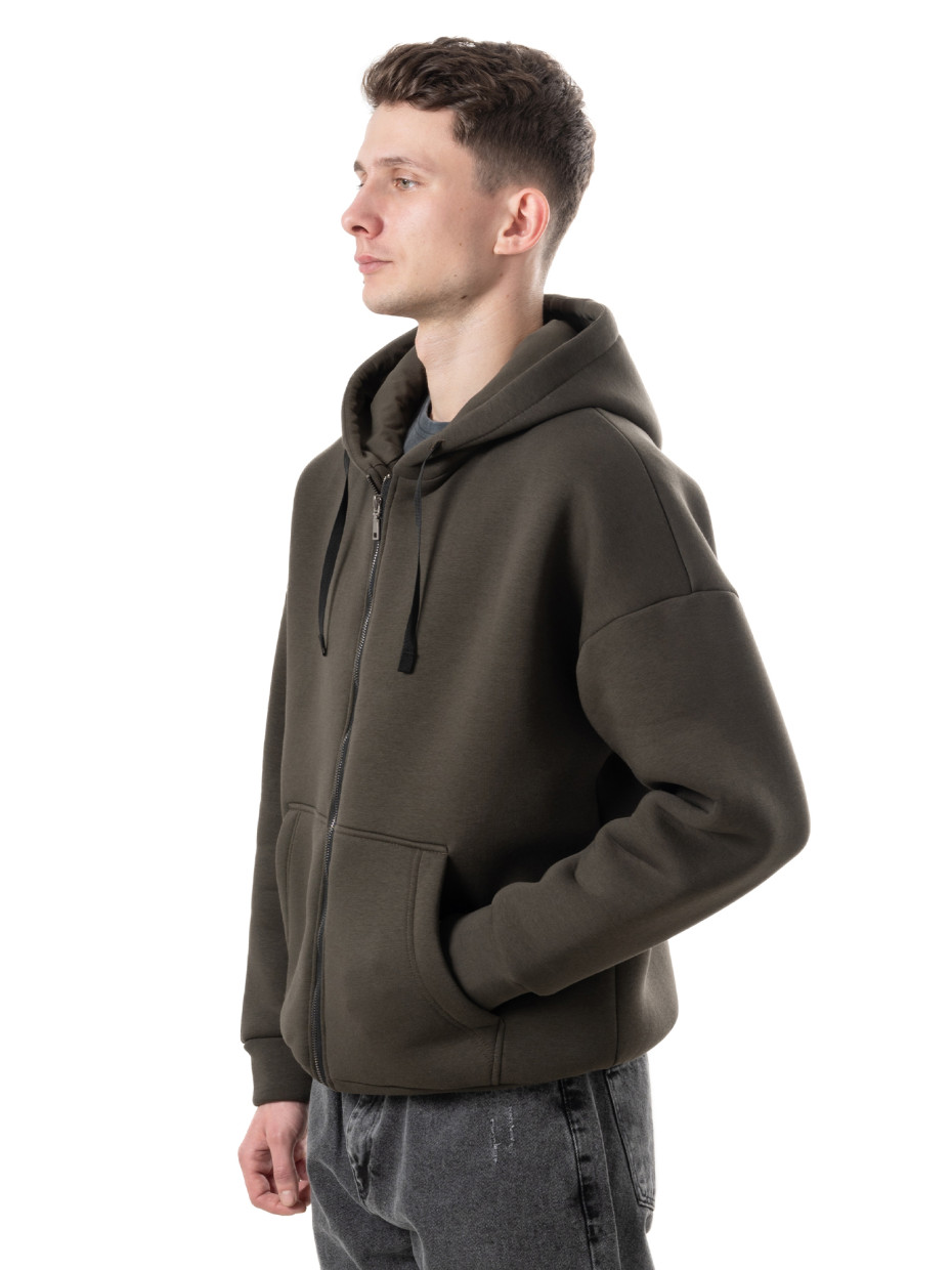 Худи oversize fleece на молнии І хаки 4/24