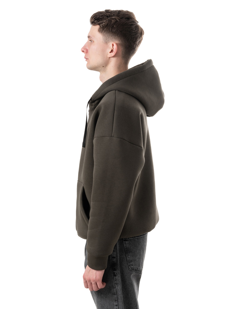 Худи oversize fleece на молнии І хаки 4/24