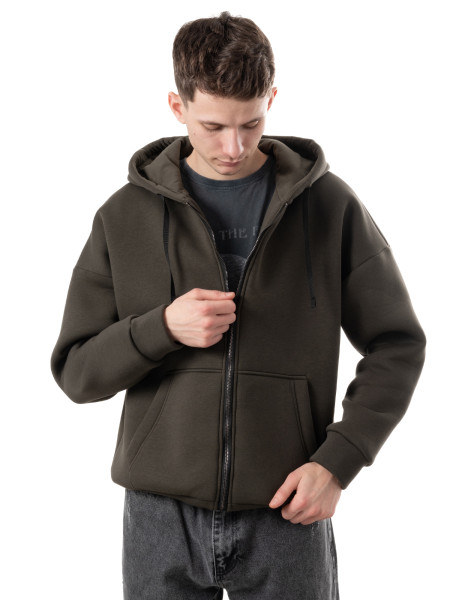 Худи oversize fleece на молнии І хаки 4/24 фото 5
