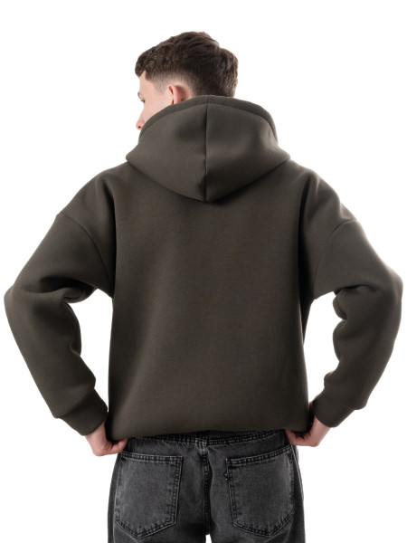 Худи oversize fleece на молнии І хаки 4/24 фото 6