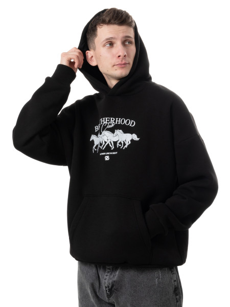 [gb] Худі oversize fleece horses [gb] І чорний 4/24 фото 2