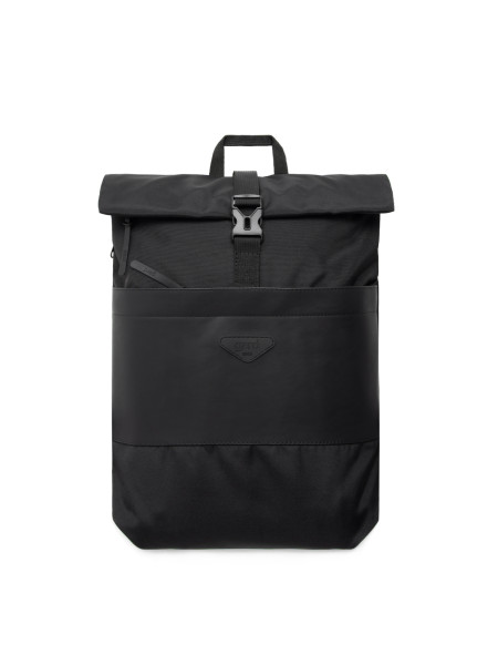 Рюкзак ROLLTOP POCKET 2 | чорний - екошкіра чорна матова 1/24