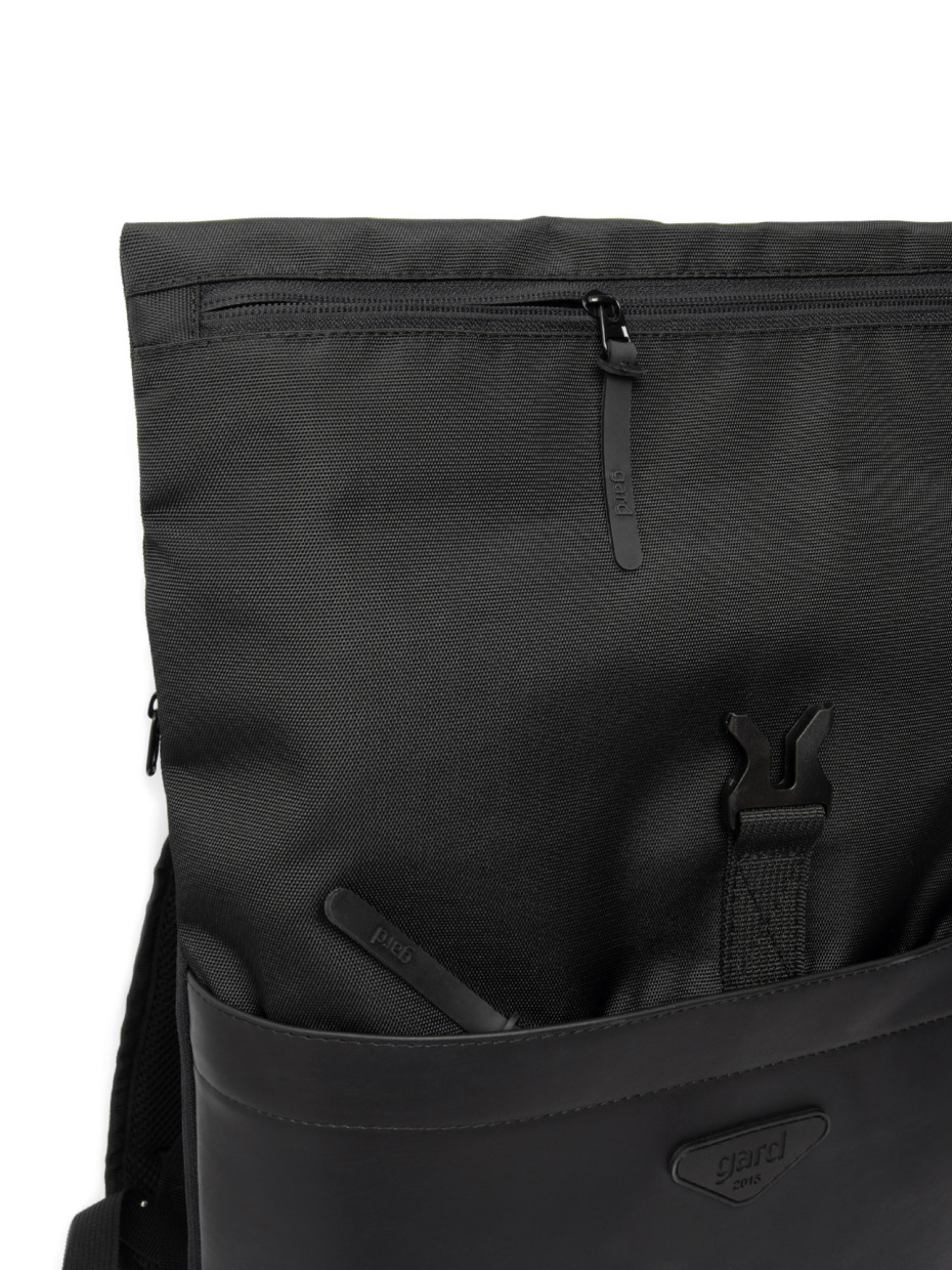 Рюкзак ROLLTOP POCKET 2 | чорний - екошкіра чорна матова 1/24