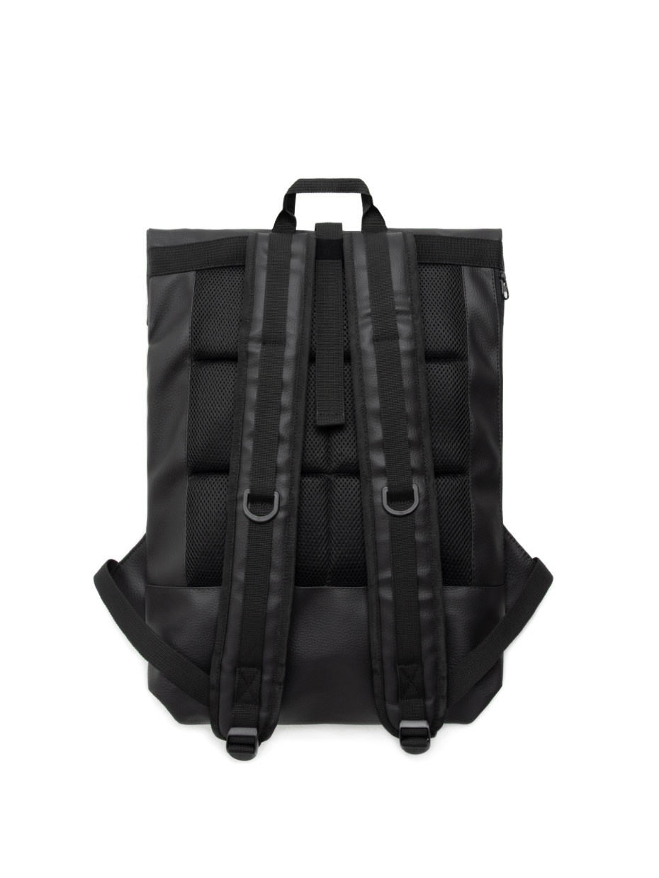 Рюкзак ROLLTOP POCKET 2 | екошкіра чорна - чорна матова 1/24