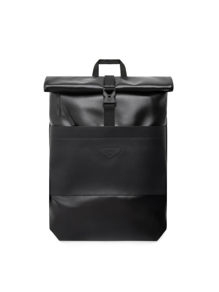 Рюкзак ROLLTOP POCKET 2 | екошкіра чорна глянцева - чорна матова 1/24