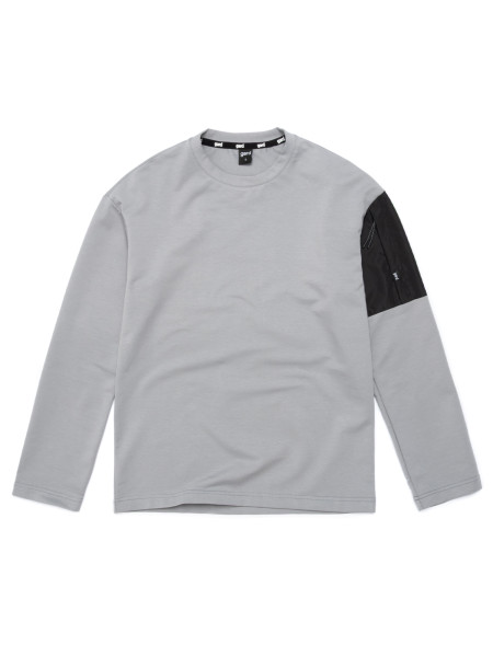 Лонгслів WITH SLEEVE POCKET | світло-сірий 1/26