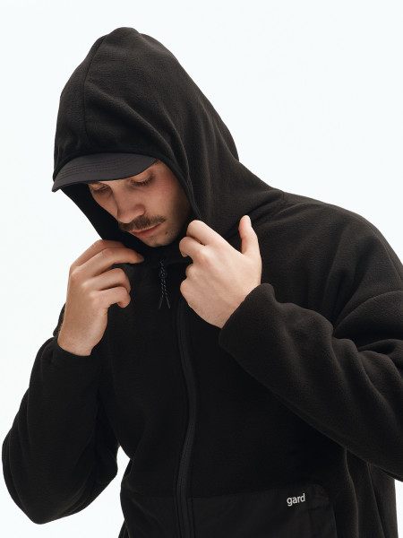 Худи MICROFLEECE на молнии со вставками І черный 4/24 фото 5
