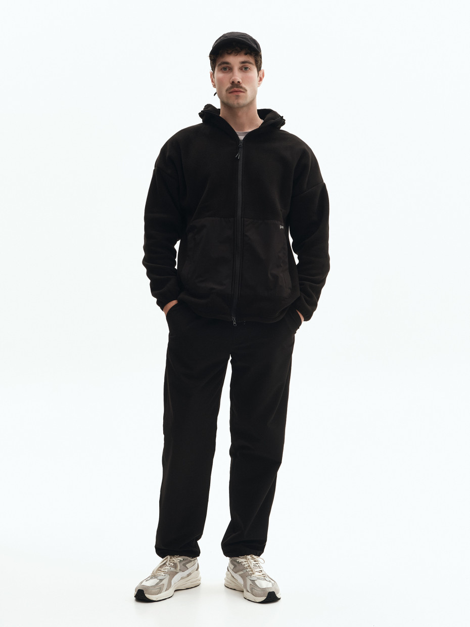 Худі MICROFLEECE на блискавці зі вставками І чорний 4/24