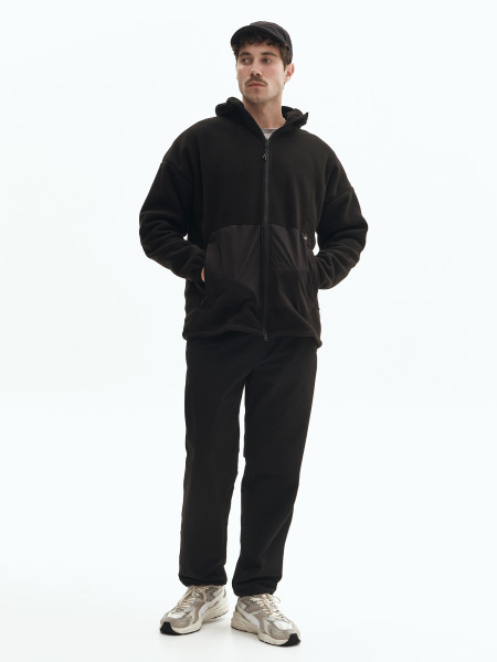 Худи MICROFLEECE на молнии со вставками І черный 4/24 фото 4