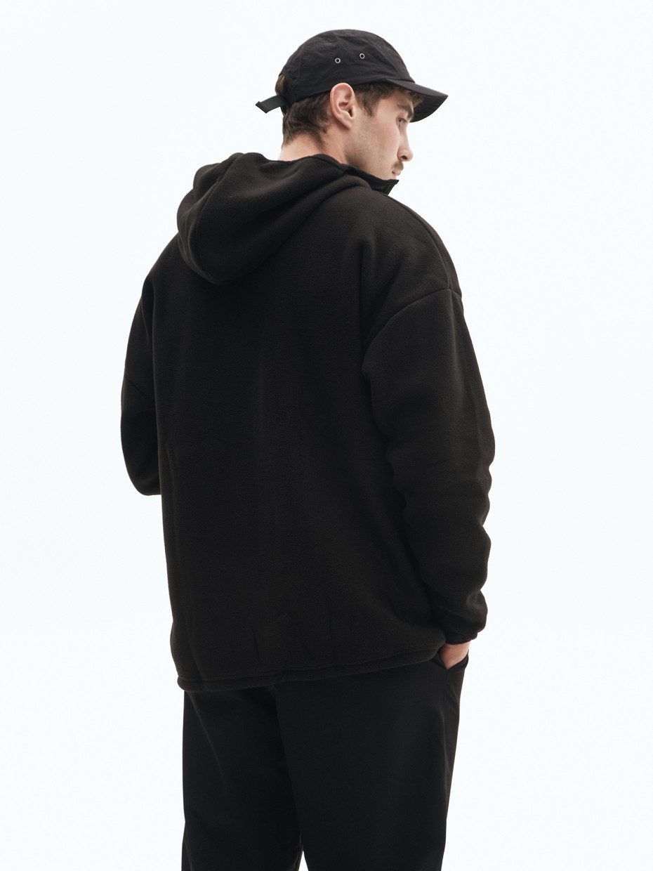 Худі MICROFLEECE на блискавці зі вставками І чорний 4/24
